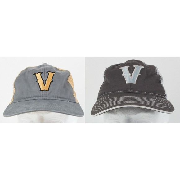 Matched Pair of Monogram "V" Snap Back Baseball Mesh Hats Caps by Outdoor Cap - Picture 1 of 12